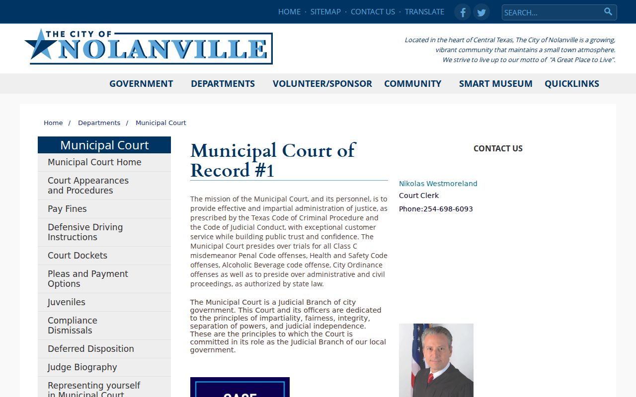 Nolanville warrant records court contact and jurisdiction information