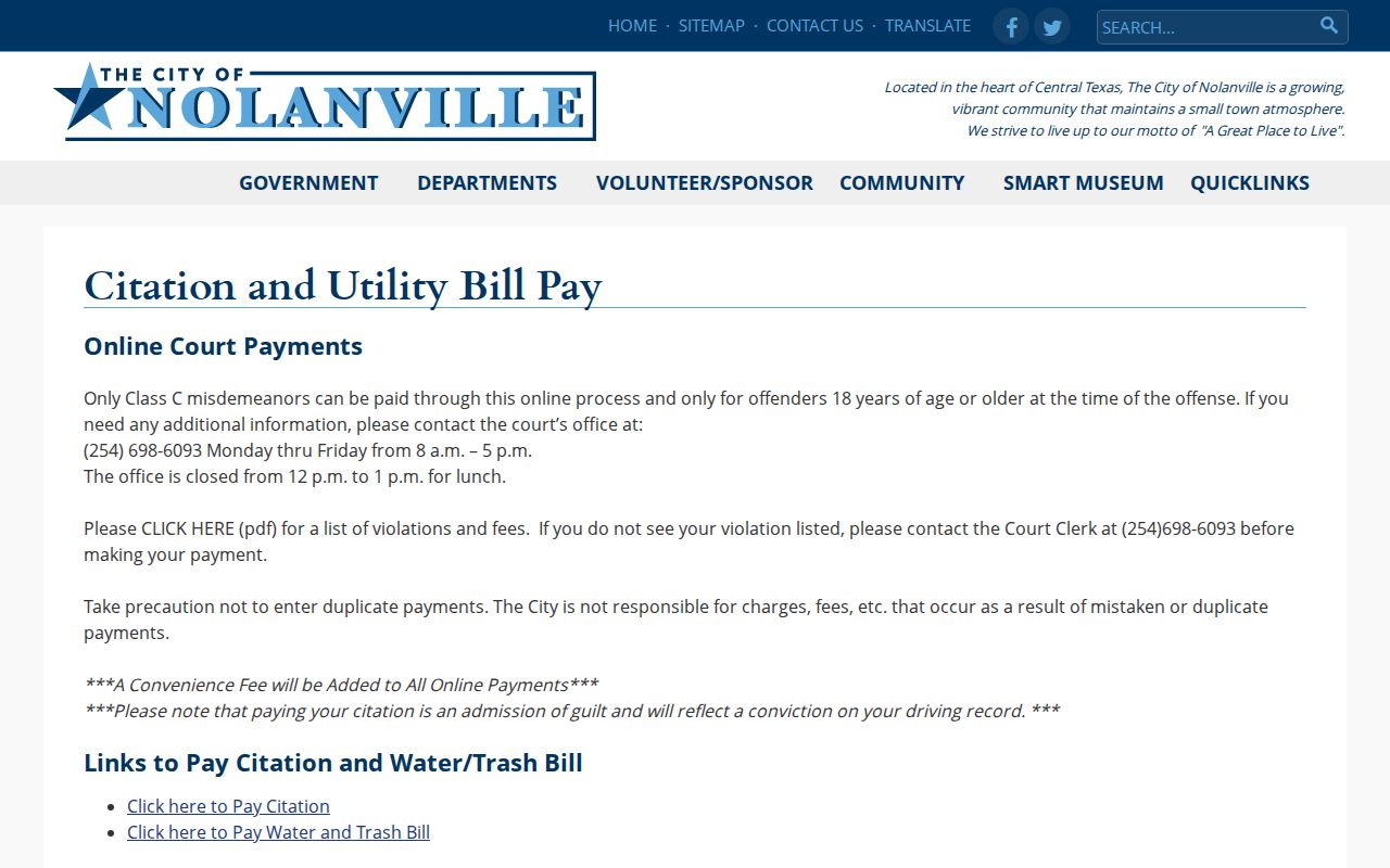 Nolanville warrant records online payment eligibility and warning panel