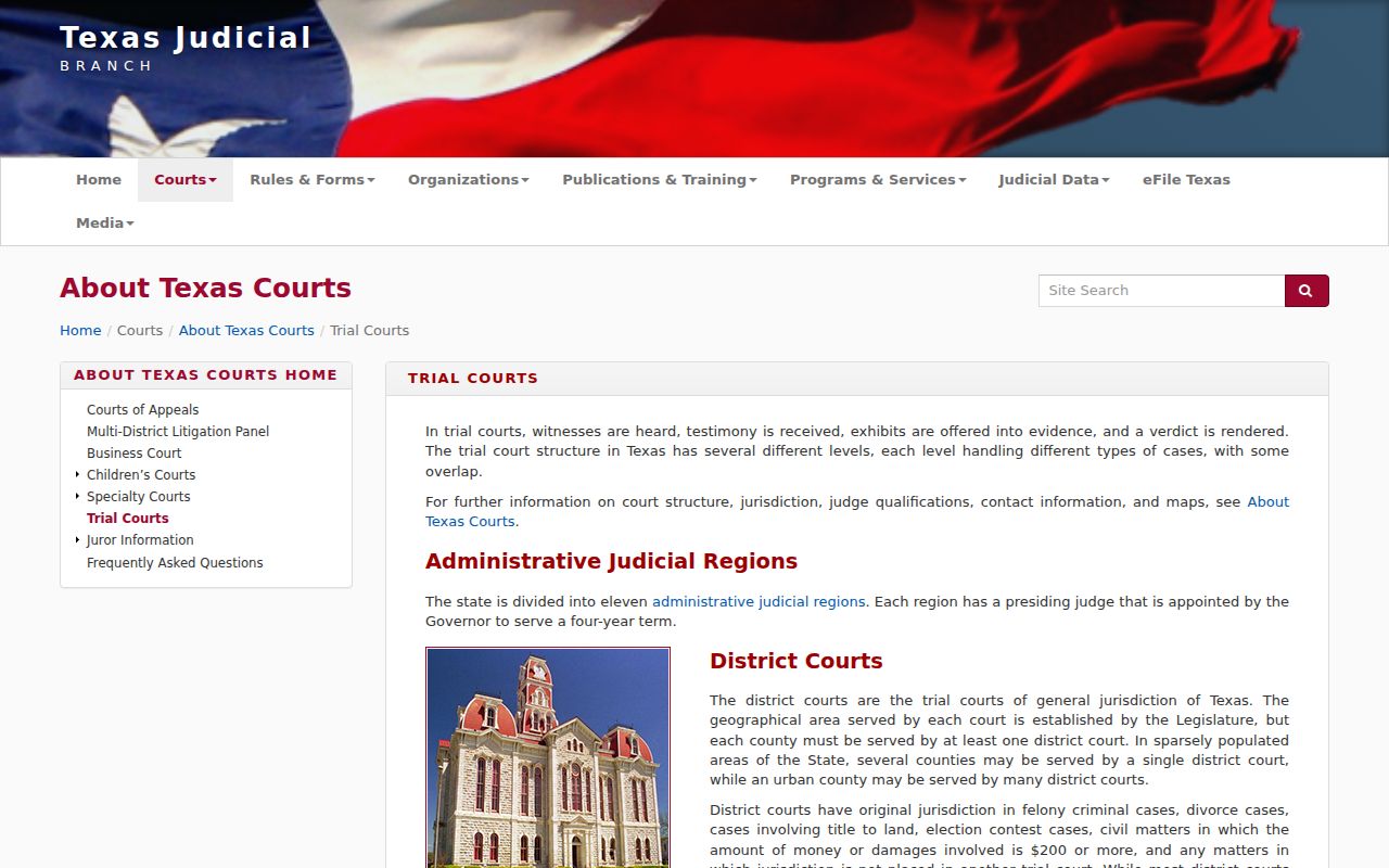 Bell County arrest warrant court layers shown in the Texas court system