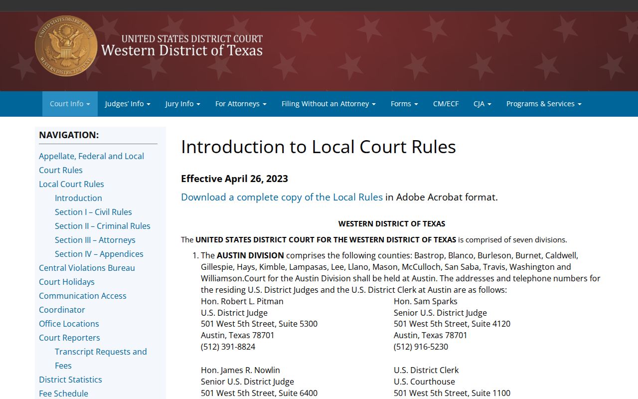 Bell County arrest warrant federal court route through the Waco Division